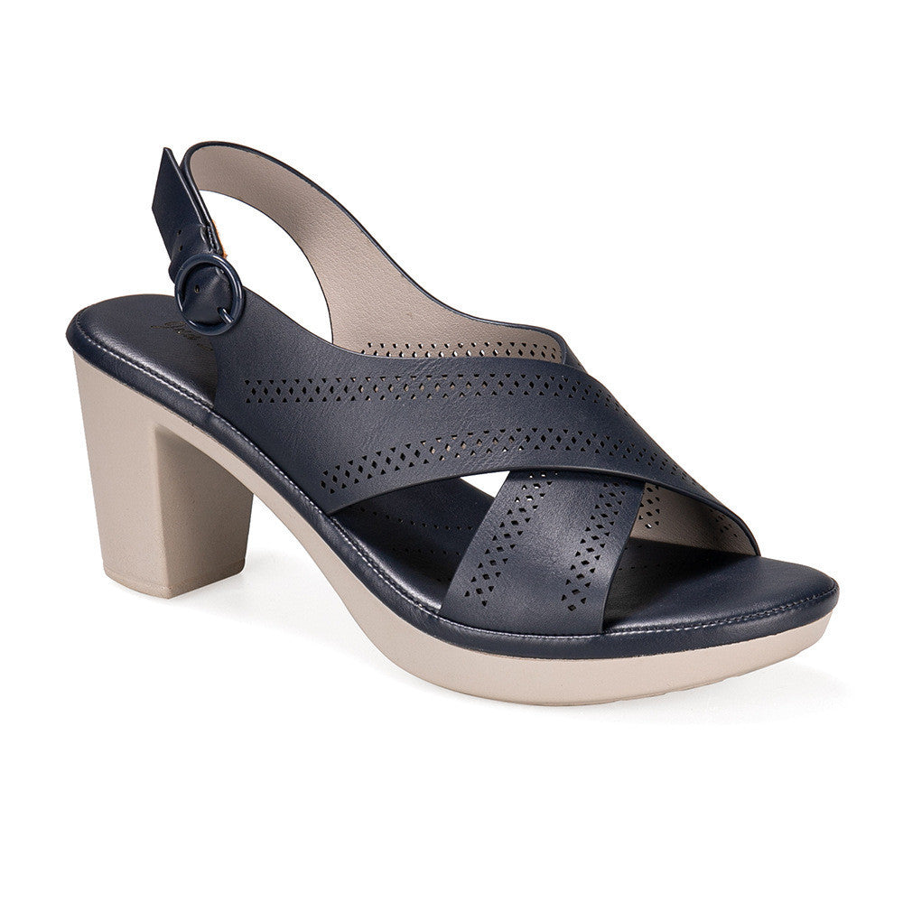 Womens Thick High Heel Sandals | Leather Buckle Shoes - LAKD London