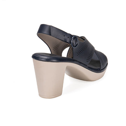 Womens Thick High Heel Sandals | Leather Buckle Shoes - LAKD London