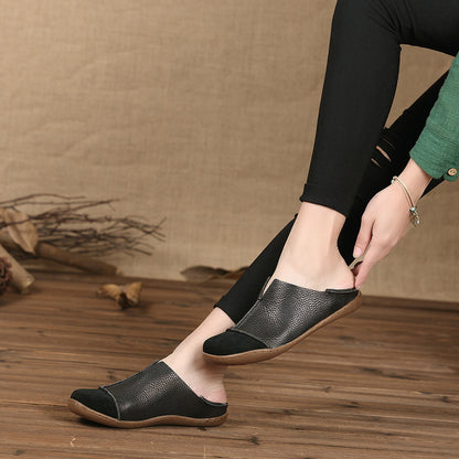 Womens Comfortable Leather retro sneakers | Soft tendon sole Shoes