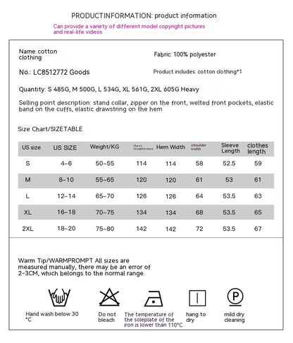 Womens Winter Thickened Bread Coat | Warm Leisure Stand-up Collar Cotton-padded Jacket