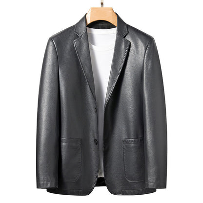 Men's Business Casual Leather Coat - LAKD London