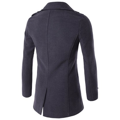 Mens Double-breasted trench coat | Winter Classic Coat