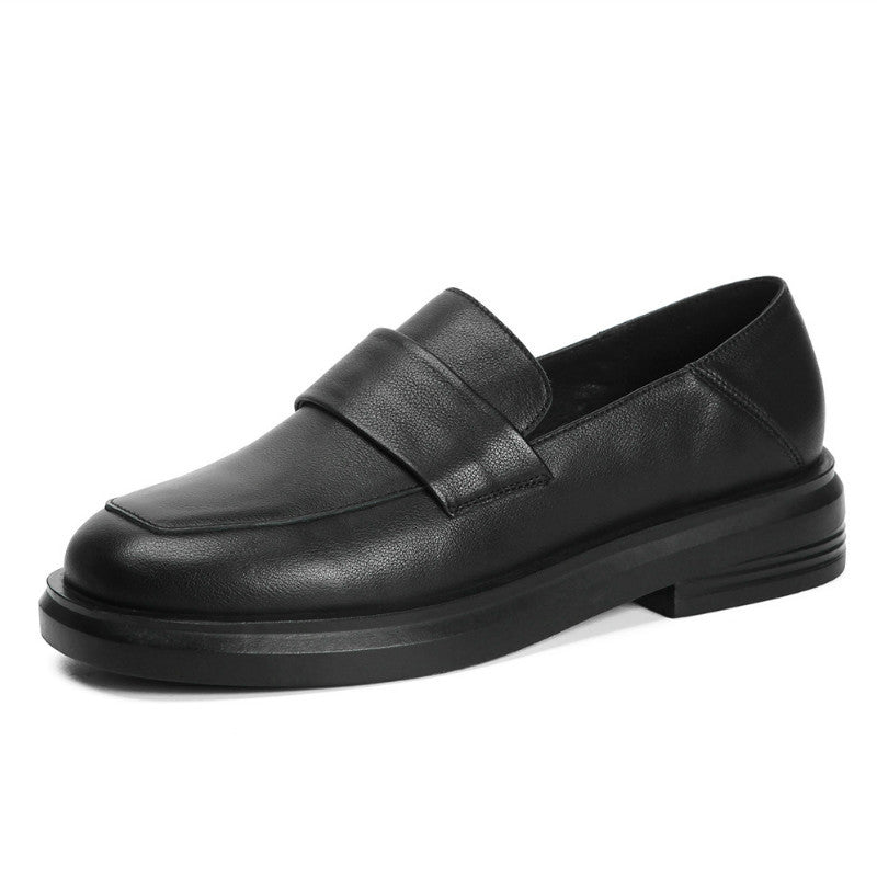 Womens Elegant British leather loafers | Comfortable Cowhide leather Shoes