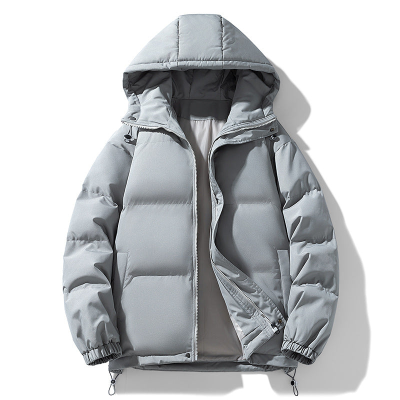 Hooded Thickened Padded Cotton Coat | Solid Color Jacket
