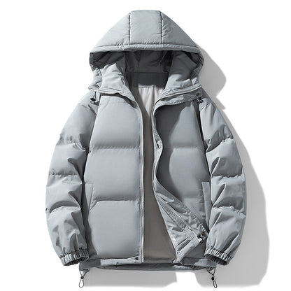 Hooded Thickened Padded Cotton Coat | Solid Color Jacket