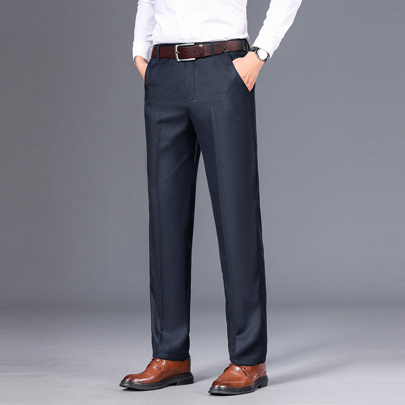 Men's Business Straight Cut Winter Dress Trousers Comfortable Casual Style