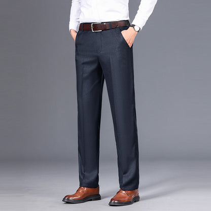 Men's Business Straight Cut Winter Dress Trousers Comfortable Casual Style
