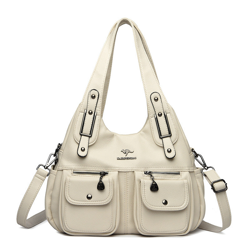 Womens Large capacity Bag | Middle-aged Mom Solid Color Crossbody Handbag