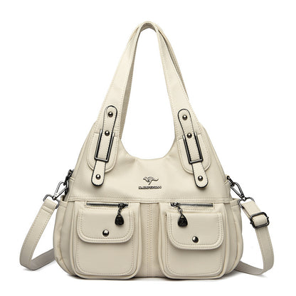 Womens Large capacity Bag | Middle-aged Mom Solid Color Crossbody Handbag