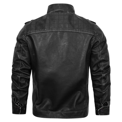 Mens Vintage Leather Coat | Motorbike Washed Faded Jacket - LAKD London
