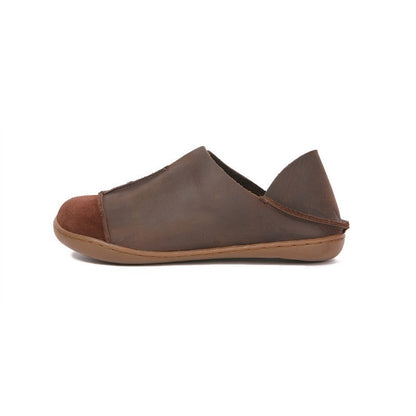 Womens Comfortable Leather retro sneakers | Soft tendon sole Shoes