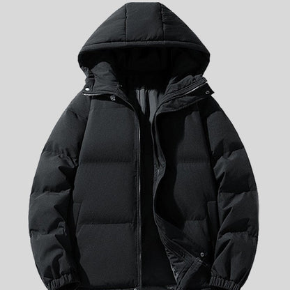 Hooded Thickened Padded Cotton Coat | Solid Color Jacket