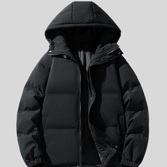 Hooded Thickened Padded Cotton Coat | Solid Color Jacket