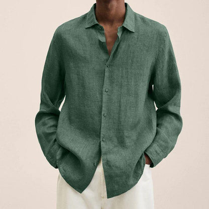 Mens Long Sleeve Lapel Shirt | Loose Button Cardigan