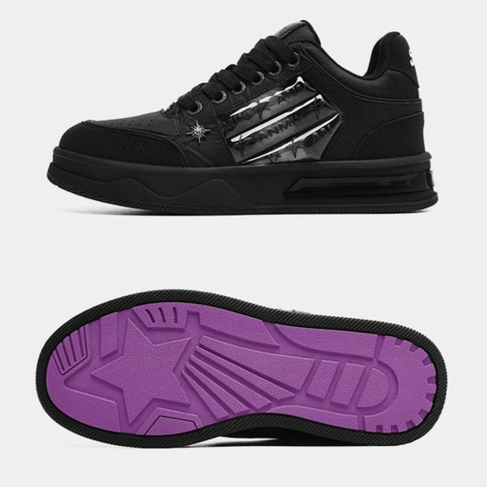 Mens Black Platform Star Pattern Sneakers - Lakd London