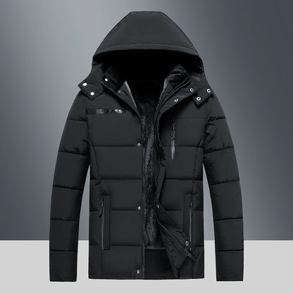 Mens Cotton-padded Fleece-lined Thickened Jacket