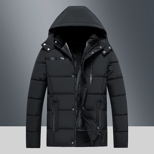 Mens Cotton-padded Fleece-lined Thickened Jacket