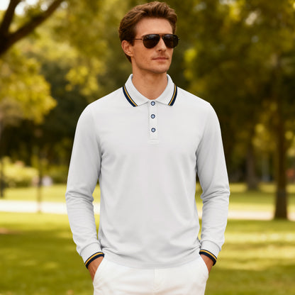 Men's Casual Jacquard Polo Shirt Quick Drying Breathable Summer Style