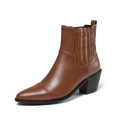 Women's Mid-heel Low-top Solid Color Martin Boots