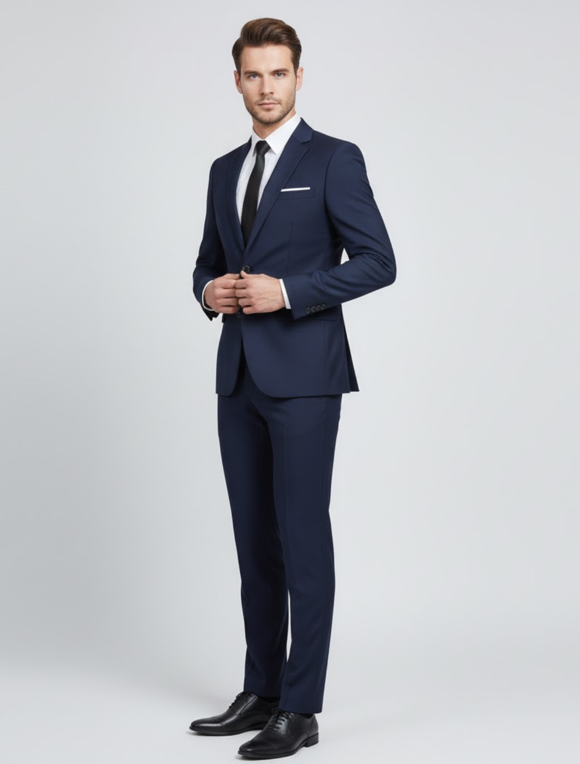 Men's Spring Slim Fit Two Piece Tailored Formal Suit Set