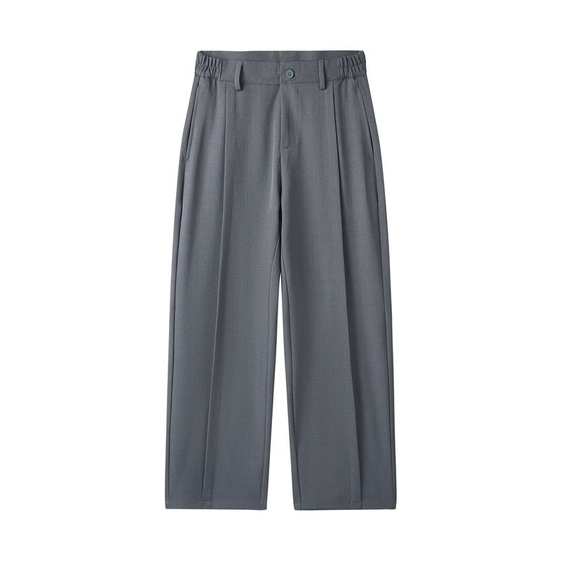 Mens Loose Casual Suit Pants Versatile Straight Draping Effect Trousers