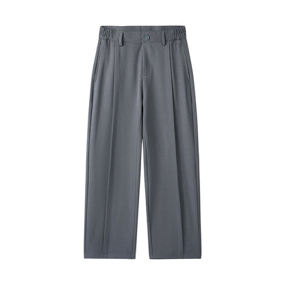 Mens Loose Casual Suit Pants Versatile Straight Draping Effect Trousers