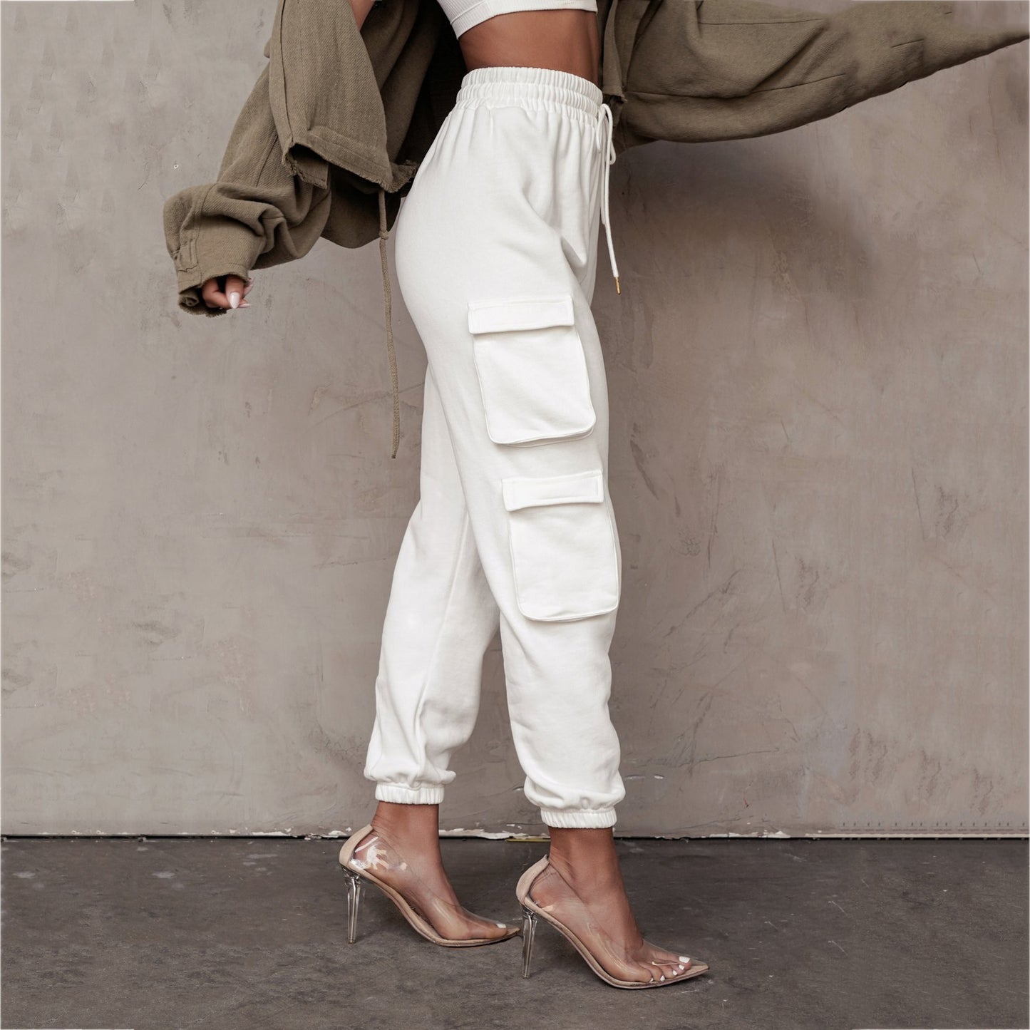 Womens Cargo Trouser | Winter Comfortable Hoodie Sweat Pants