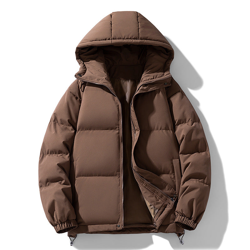 Hooded Thickened Padded Cotton Coat | Solid Color Jacket