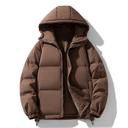 Hooded Thickened Padded Cotton Coat | Solid Color Jacket
