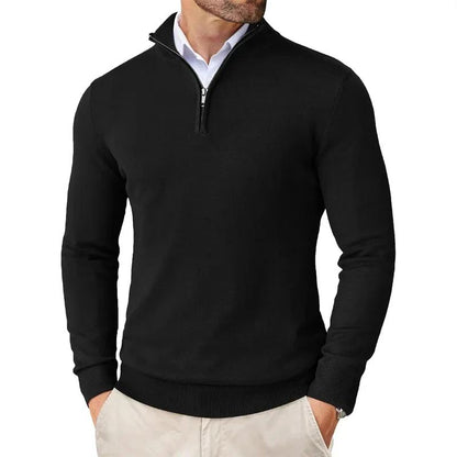 Men's Zipper Polo Ultra Thin Lightweight Long Sleeve Top Casual