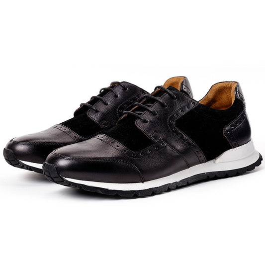 Men's handmade breathable sports low-top leather shoes by Lakd London
