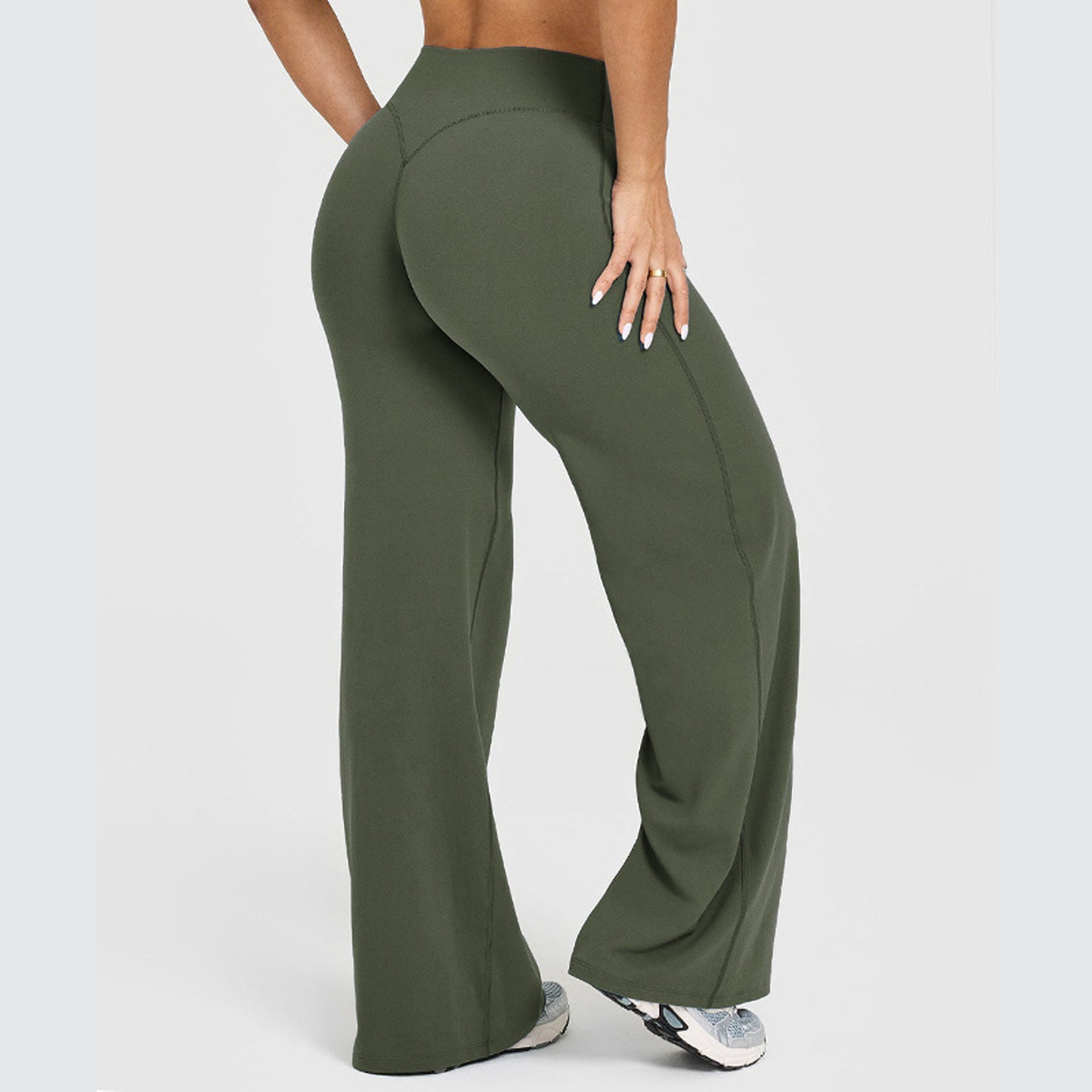 Women's Solid Color Casual Versatile Straight Leg Strechy Pants
