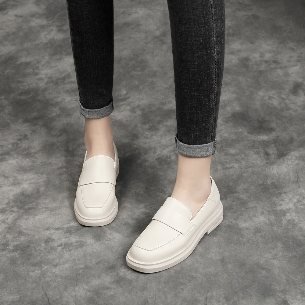 Womens Elegant British leather loafers | Comfortable Cowhide leather Shoes
