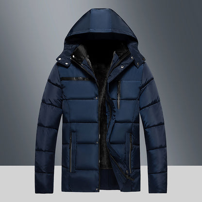 Mens Cotton-padded Fleece-lined Thickened Jacket