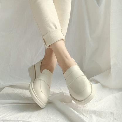 Womens Elegant British leather loafers | Comfortable Cowhide leather Shoes