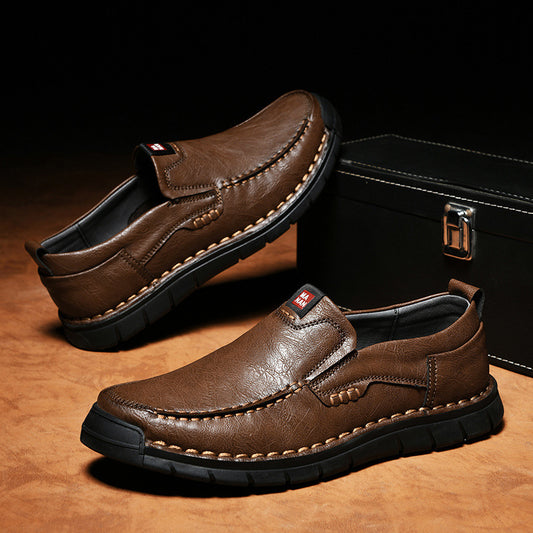 Mens Soft Bottom Casual Leather Shoes - Durable & Comfortable