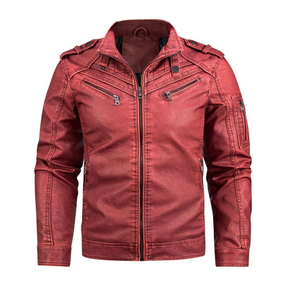 Mens Vintage Leather Coat | Motorbike Washed Faded Jacket - LAKD London