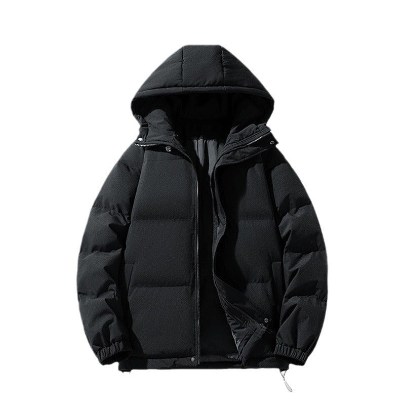 Hooded Thickened Padded Cotton Coat | Solid Color Jacket