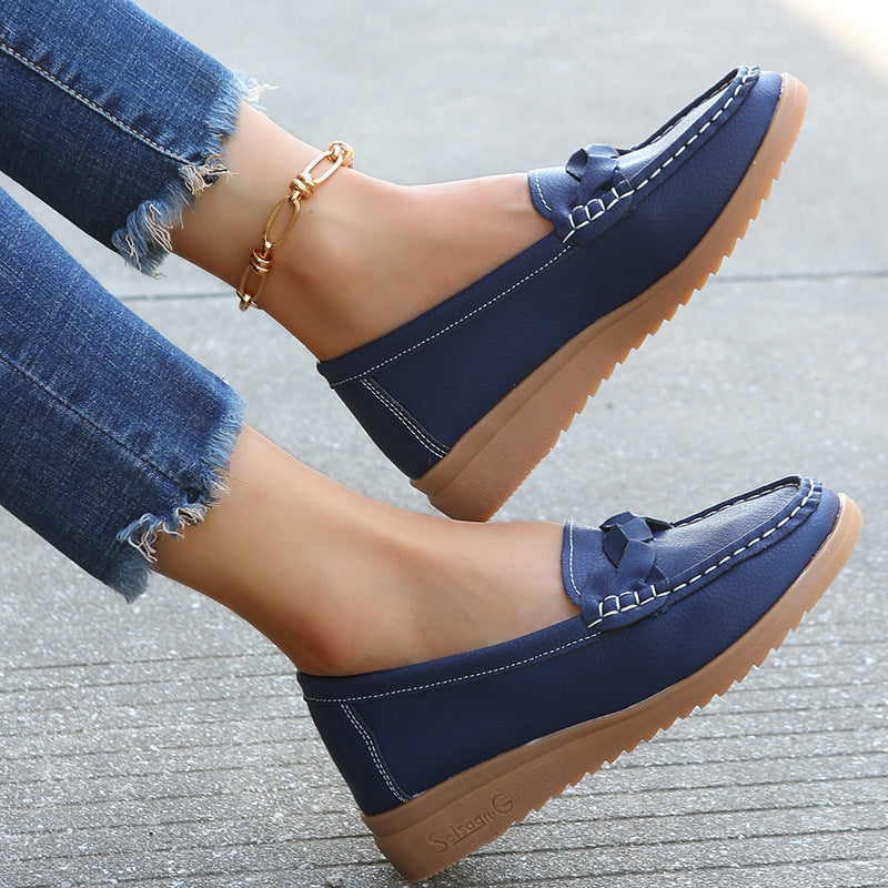 Womens Weave Design Flat Shoes - Soft Spring Summer Shoes