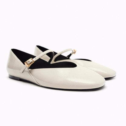 Womens Patent Leather Mary Jane Flat Ballet Slipper - LAKD London