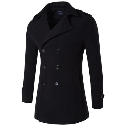 Mens Double-breasted trench coat | Winter Classic Coat