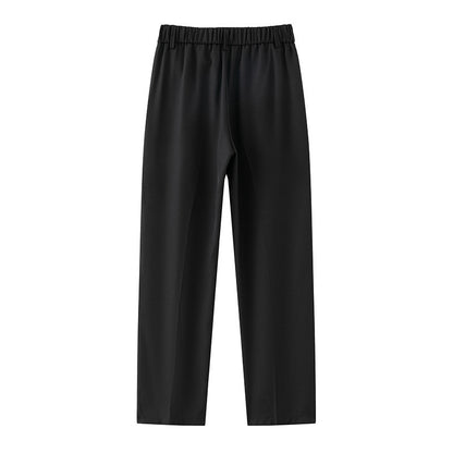 Womens Loose Straight Black Casual Trousers Men