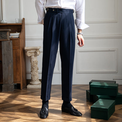 Men's Old Money High Waist Straight Leg Casual Dress Trousers