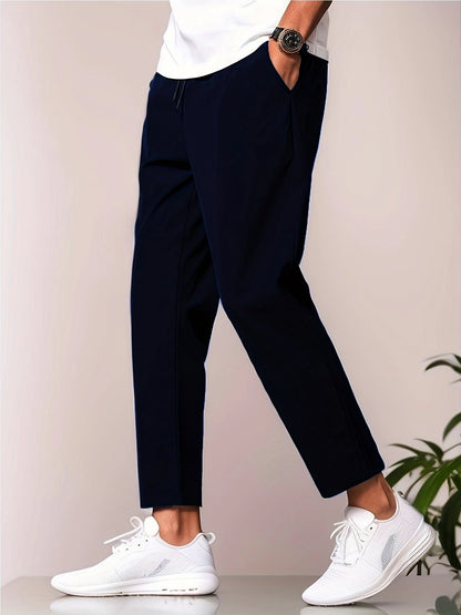 Men's Slim Fit Ankle Length Casual Summer Trousers Comfortable Style