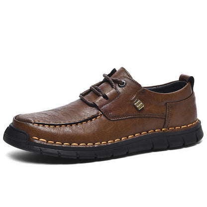Mens Soft Bottom Casual Leather Shoes - Durable & Comfortable