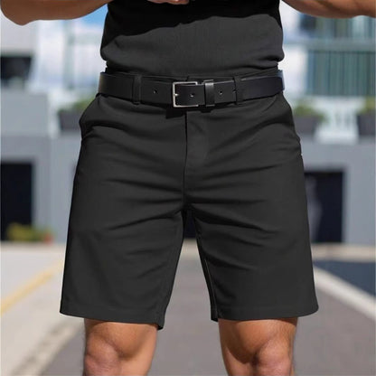 Men's Solid Colour Summer Business Sports Straight Fit Shorts Casual
