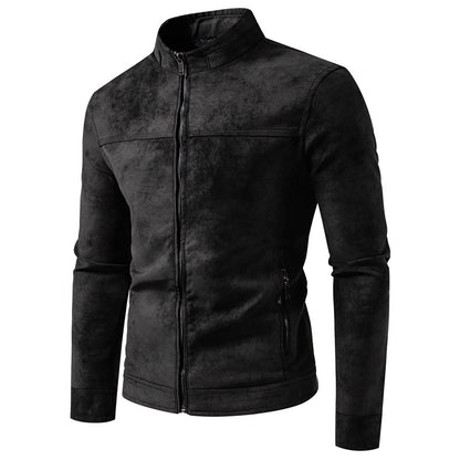 Men's American-style Retro Tie-dyed Leather Winter Jacket