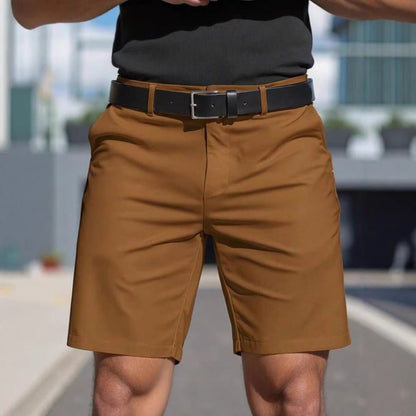 Men's Solid Colour Summer Business Sports Straight Fit Shorts Casual