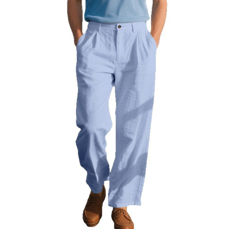 Mens Loose Straight Business Comfortable Suit Pants