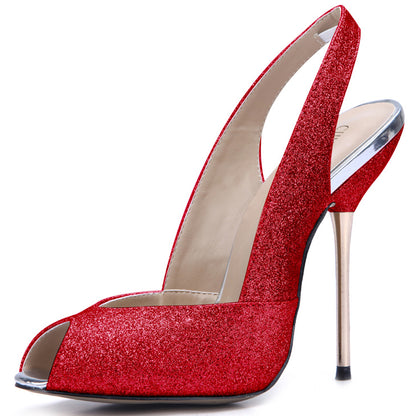 Sands Wedding Dinner Iron Heel | Shallow Stiletto Fish Mouth Shoes - LAKD London
